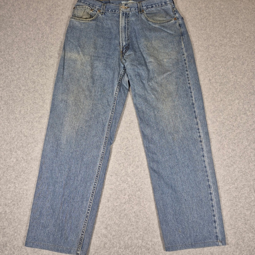 Y2K Levi's 550 Relaxed Fit Jeans Mens 36x32 Blue Light Wash Tapered Leg Denim